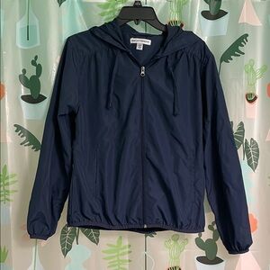Port Authority Navy Hooded Zip Windbreaker